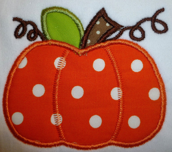 Personalized, Halloween one piece bodysuit, or Halloween Shirt, Pumpkin in modern orange dots