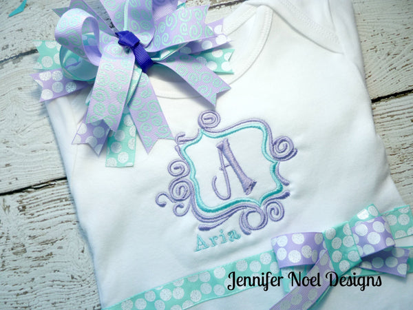 Personalized Coming Home Oufit, Take Home From Hospital Outfit, Layette Gown, or one piece and Hat Set, Girls Take Home outfit