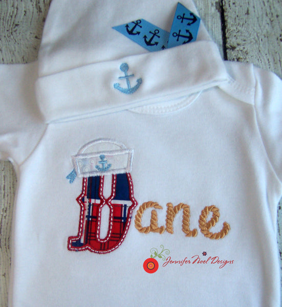 Personalized Boys Take Take Home From Hospital Outfit, Boys or Girls Gown and Hat Set, Boys Coming Home Outfit, ,