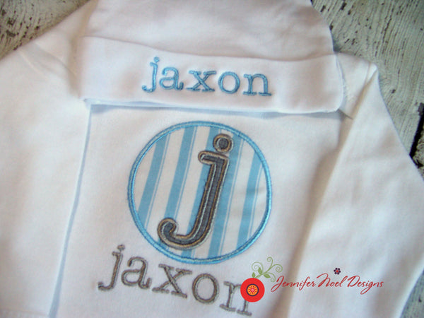 Personalized Coming Home Oufit, Take Home From Hospital Outfit, Layette Gown, or one piece and Hat Set, Boys Coming Home outfit